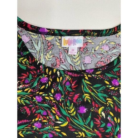 LuLaRoe Julia Dress Contrast Pattern Floral Dots Medium NEW - Picture 3 of 6